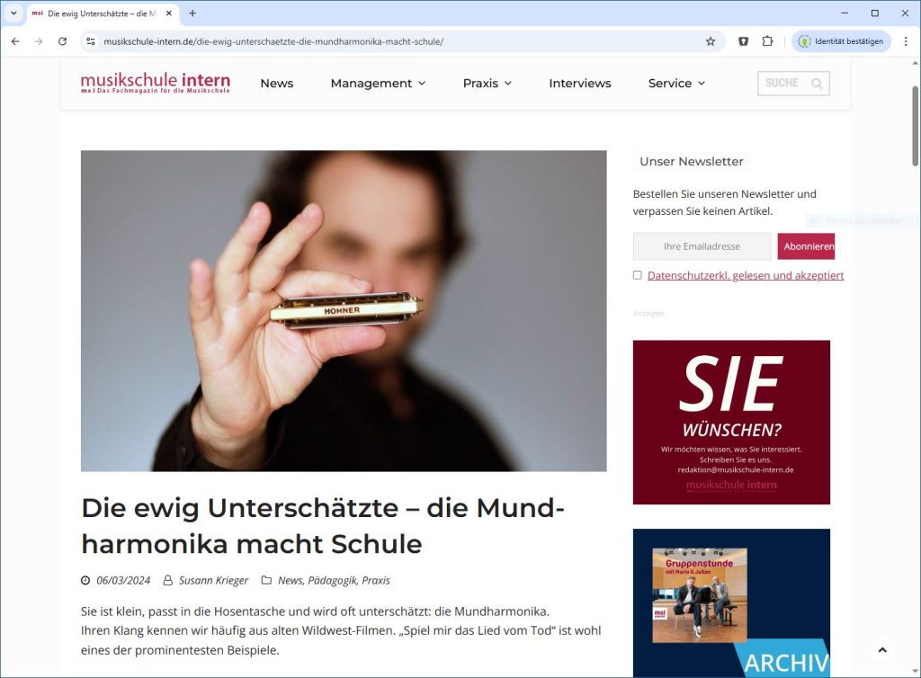 Screenshot musikschule intern